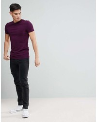 Мужская пурпурная футболка с круглым вырезом от Asos