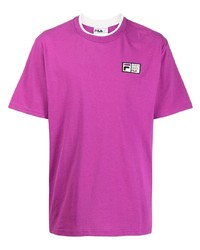 Мужская пурпурная футболка с круглым вырезом от Fila