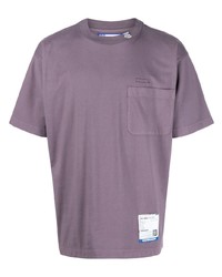Мужская пурпурная футболка с круглым вырезом от Maison Mihara Yasuhiro