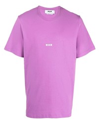 Мужская пурпурная футболка с круглым вырезом от MSGM