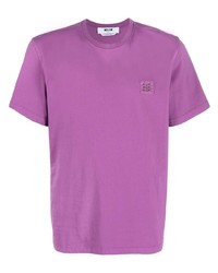 Мужская пурпурная футболка с круглым вырезом от MSGM