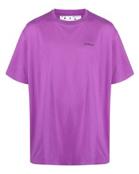 Мужская пурпурная футболка с круглым вырезом от Off-White