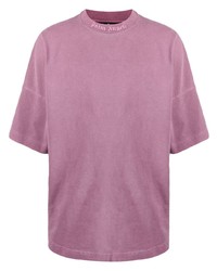 Мужская пурпурная футболка с круглым вырезом от Palm Angels