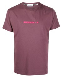 Мужская пурпурная футболка с круглым вырезом от Stone Island