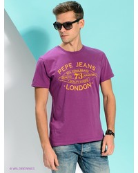 Мужская пурпурная футболка с принтом от PEPE JEANS LONDON