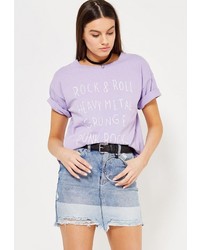 Женская пурпурная футболка от Mango