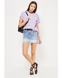 Женская пурпурная футболка от Mango