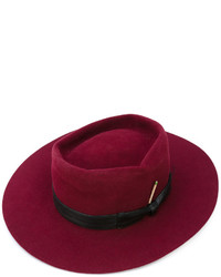 Женская пурпурная шерстяная шляпа