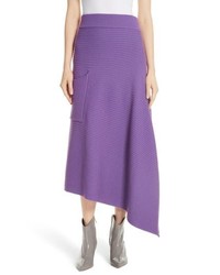 Пурпурная шерстяная юбка-миди