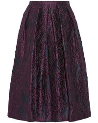 Пурпурная юбка-миди со складками от Burberry
