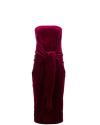Пурпурное бархатное платье-футляр от Norma Kamali