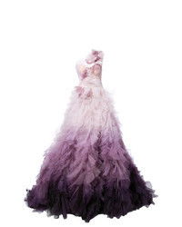 Пурпурное вечернее платье из фатина