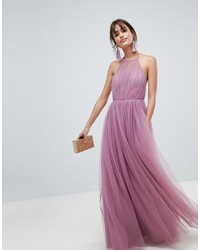 Пурпурное вечернее платье из фатина от ASOS DESIGN