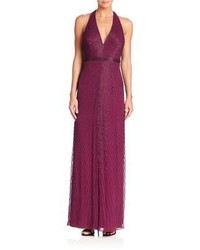 Пурпурное вечернее платье с пайетками