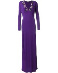 Пурпурное вечернее платье с пайетками от Roberto Cavalli