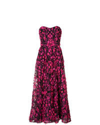 Пурпурное вечернее платье с цветочным принтом