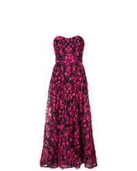 Пурпурное вечернее платье с цветочным принтом от Marchesa Notte