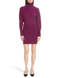 Пурпурное вязаное платье-свитер
