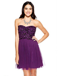 Пурпурное коктейльное платье