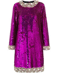 Пурпурное коктейльное платье с пайетками от Ashish