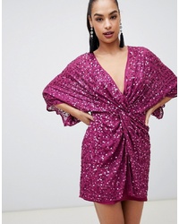 Пурпурное коктейльное платье с пайетками от ASOS DESIGN