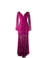 Пурпурное кружевное вечернее платье от Martha Medeiros