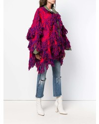 Пурпурное пальто-накидка от Sacai