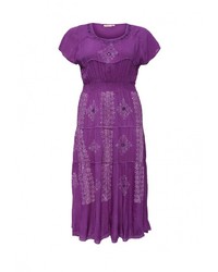 Пурпурное платье-макси от Indiano Natural