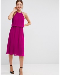 Пурпурное платье-миди