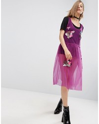 Пурпурное платье-миди с пайетками от Asos
