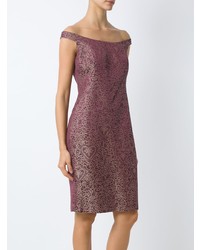 Пурпурное платье-футляр с принтом от Martha Medeiros