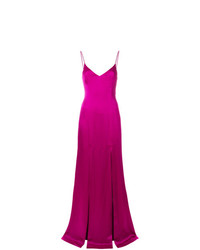 Пурпурное сатиновое вечернее платье от Galvan