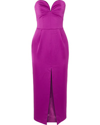 Пурпурное сатиновое платье-миди от Rasario