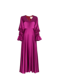 Пурпурное шелковое вечернее платье от Roksanda