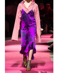 Пурпурное шелковое платье от MARQUES ALMEIDA