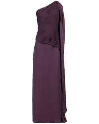 Пурпурное шифоновое вечернее платье
