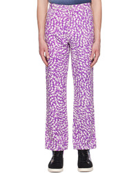 Пурпурные брюки чинос с принтом