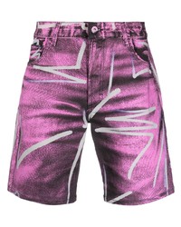 Мужские пурпурные джинсовые шорты от Moschino