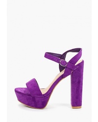 Пурпурные замшевые босоножки на каблуке от Bellamica
