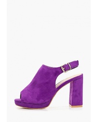 Пурпурные замшевые босоножки на каблуке от Bellamica