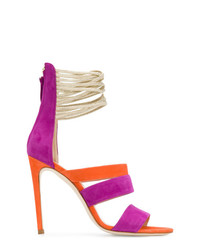 Пурпурные замшевые босоножки на каблуке от Benedetta Boroli