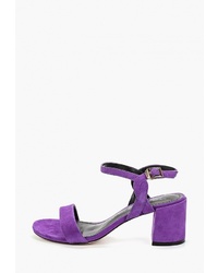 Пурпурные замшевые босоножки на каблуке от Marie Collet