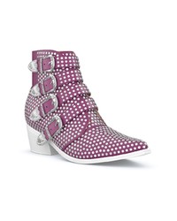 Пурпурные замшевые ботильоны с украшением от Toga Pulla