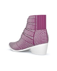Пурпурные замшевые ботильоны с украшением от Toga Pulla