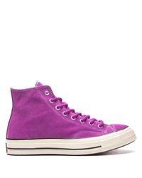 Мужские пурпурные замшевые высокие кеды от Converse