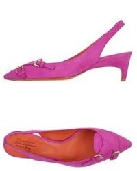 Пурпурные замшевые туфли с вырезом