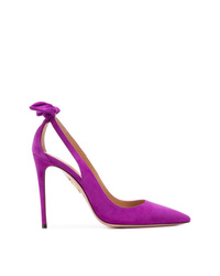 Пурпурные замшевые туфли с вырезом от Aquazzura