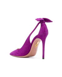 Пурпурные замшевые туфли с вырезом от Aquazzura