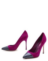 Пурпурные замшевые туфли с украшением от Sergio Rossi