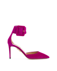 Пурпурные замшевые туфли от Aquazzura